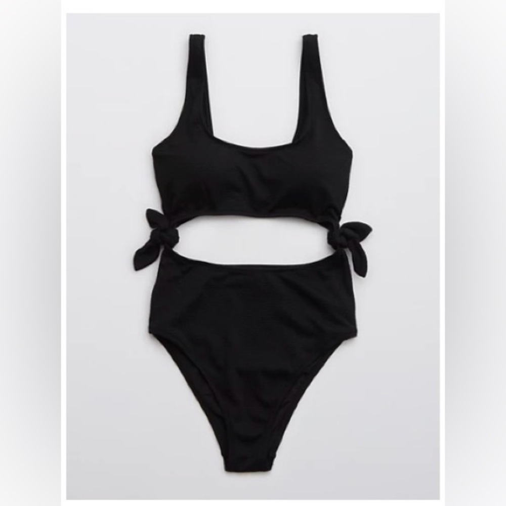 Aerie Black Cutout Swimsuit